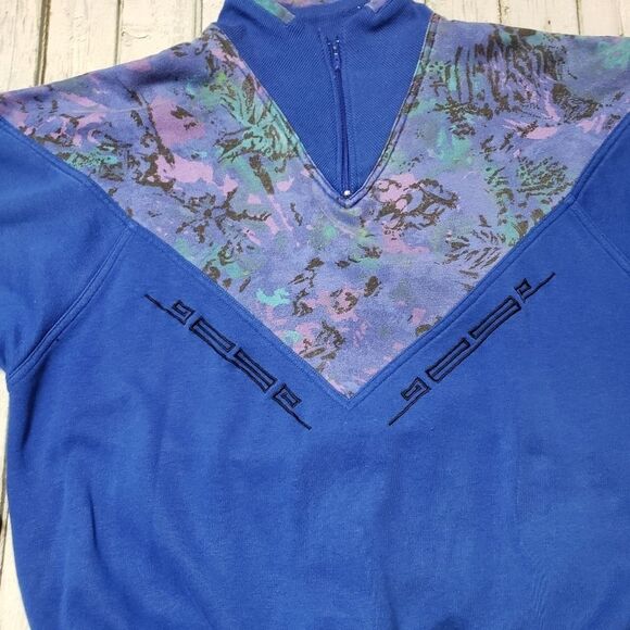 Vintage 90's sweatshirt / sweater blue granny grannycore - Picture 2 of 8